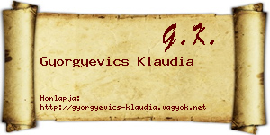Gyorgyevics Klaudia névjegykártya