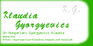 klaudia gyorgyevics business card